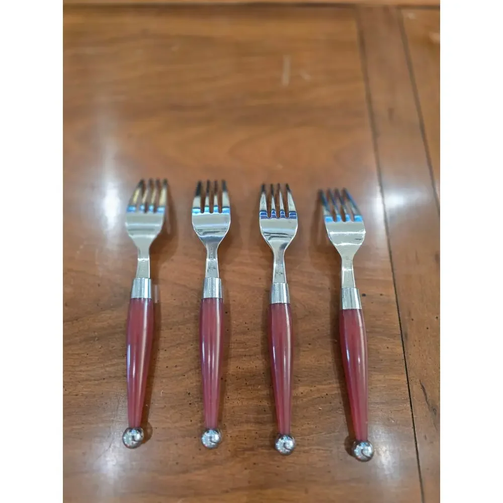 Vintage Spoons unbranded style Cambridge Fiesta set of 4 salad forks